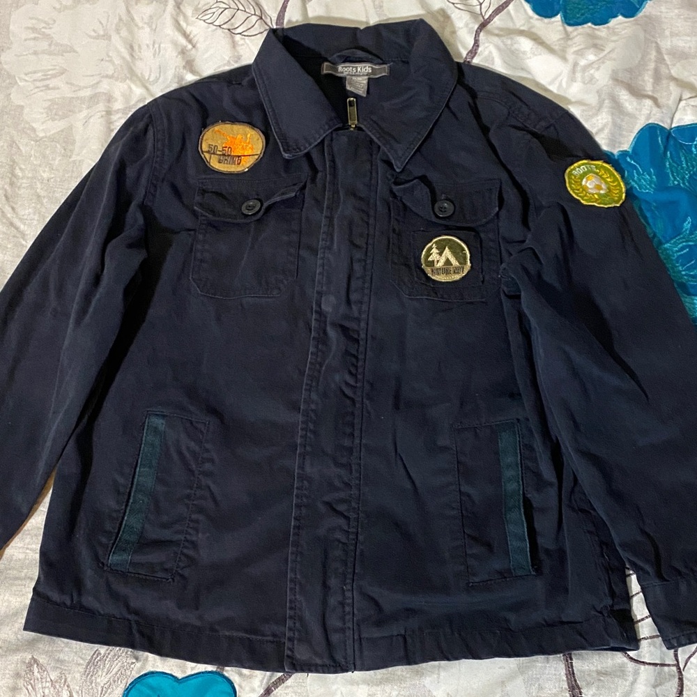 Navy Kids Jacket with Patches